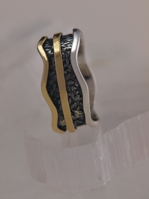 Sterling Silver & Brass Spin Ring